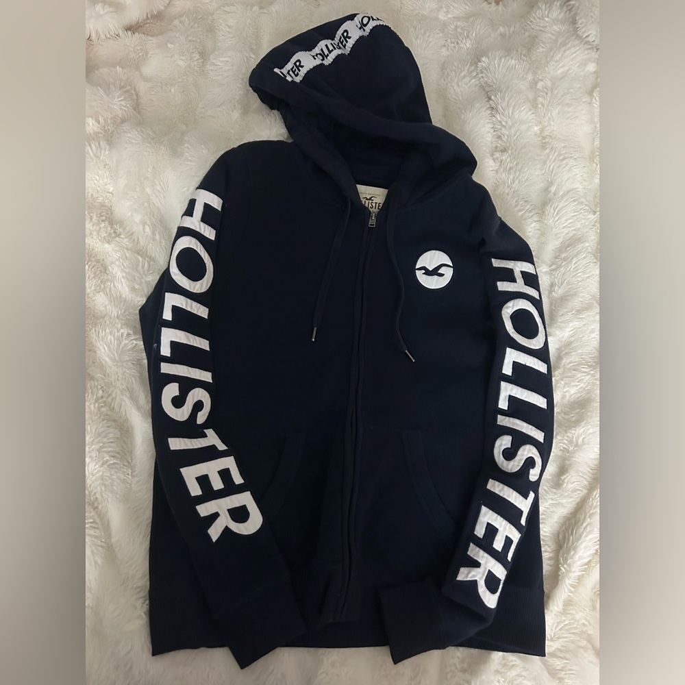 Hollister Navy Zip-Up Hoodie